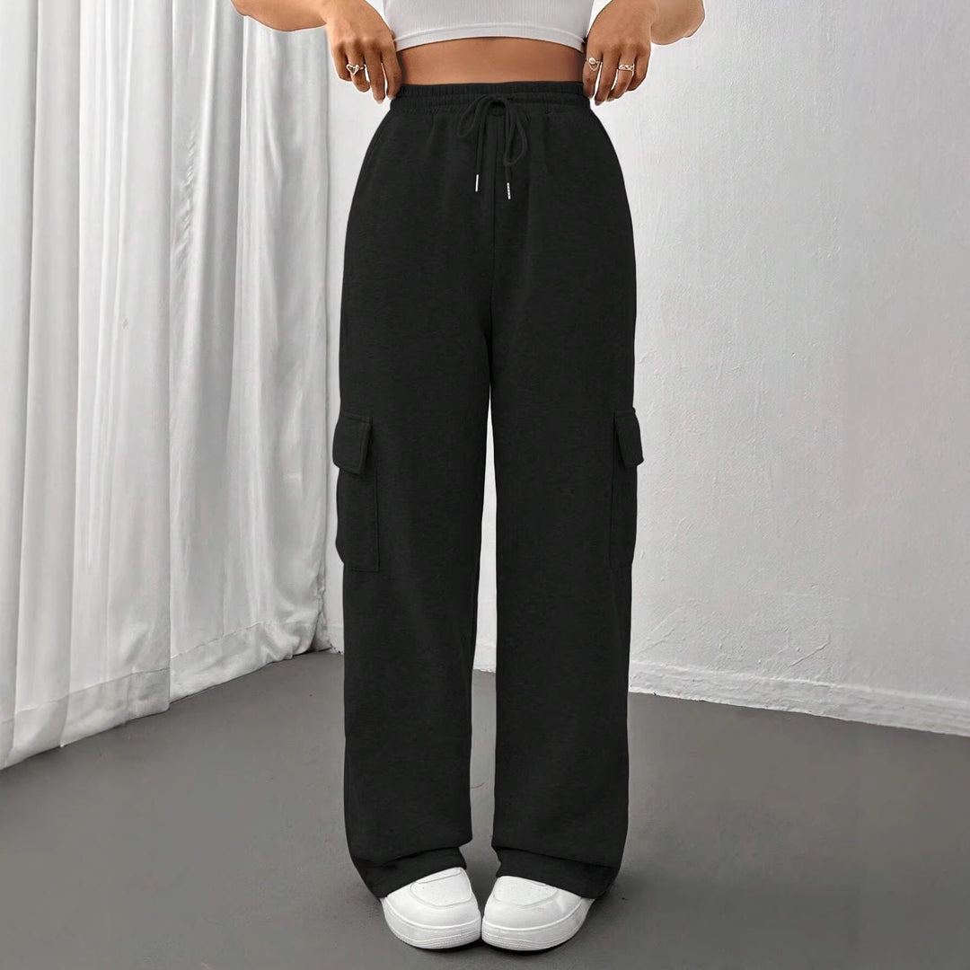 Damen Weite Cargohose im Jogger‑Stil mit Kordelzug Drune