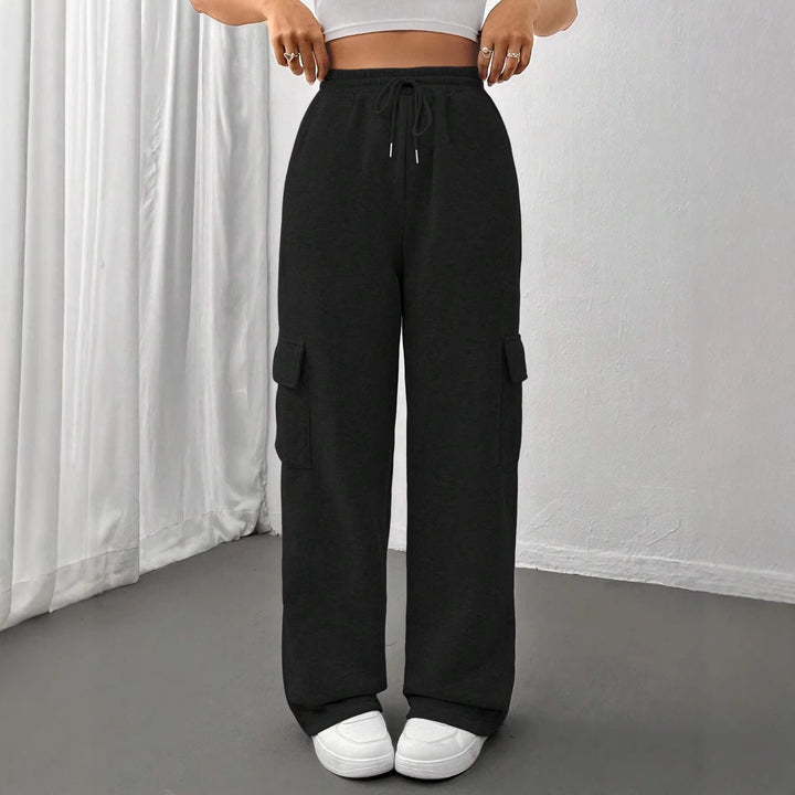 Damen Weite Cargohose im Jogger‑Stil mit Kordelzug Drune