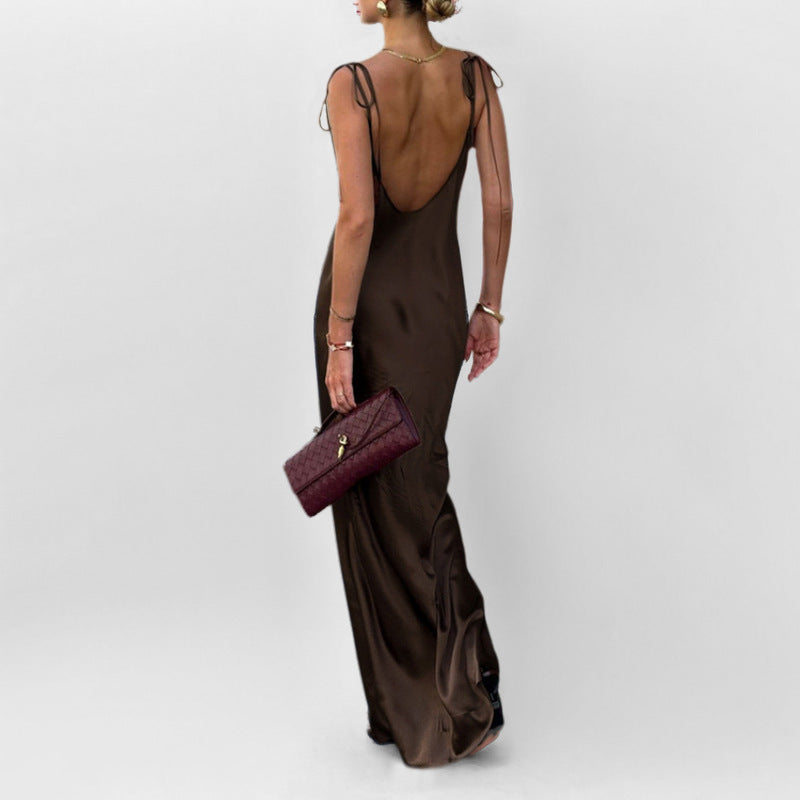 Damen Maxikleid mit verstellbaren Trägern Drune