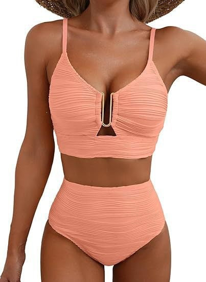 Damen Hochgeschnittener Bikini mit Raffungen Drune