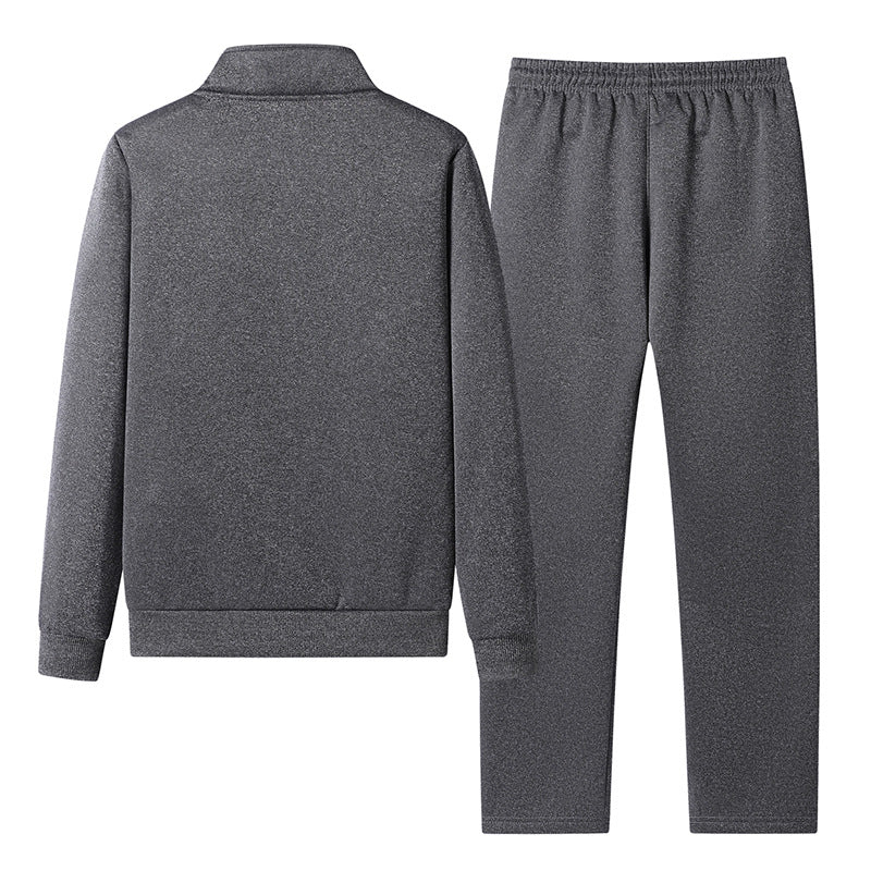 Herren sportliches Trainingsset mit Stehkragen-Blouson, durchgehendem Reißverschluss und elastischer Jogginghose Drune