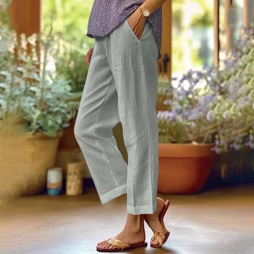 Damen Leinenhose mit weitem Schnitt und praktischen Taschen Drune