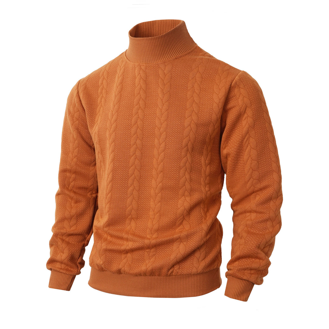 Herren Rollkragenpullover mit Zopfstrickmuster und gerippten Bündchen Drune