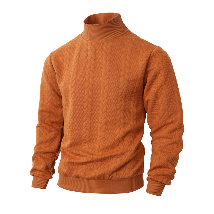 Herren Rollkragenpullover mit Zopfstrickmuster und gerippten Bündchen Drune