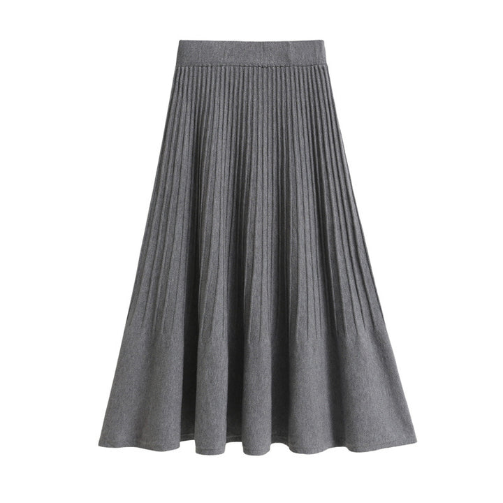 Damen Plissierter A-Linien Rock Drune