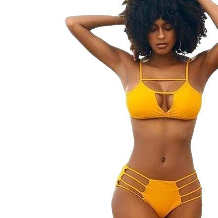 Damen Designer-Bikini mit Cut-Outs und Riemen Drune