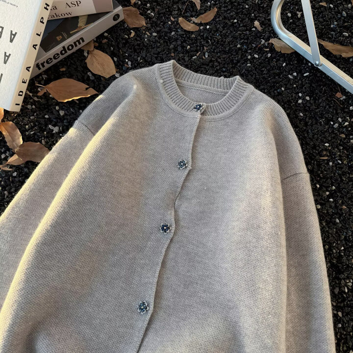Unisex Kuscheliger melierter Feinstrick-Pullover mit Raglanärmeln und geripptem Rundhals Drune