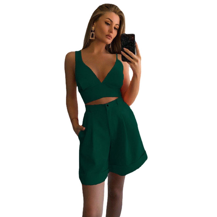 Damen Zweiteiliges Ensemble mit Crop-Top und Shorts Drune