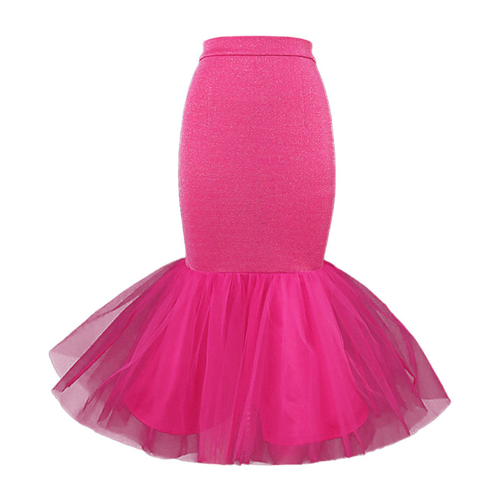Damen Eleganter Tüllrock mit voluminösem Saum Drune