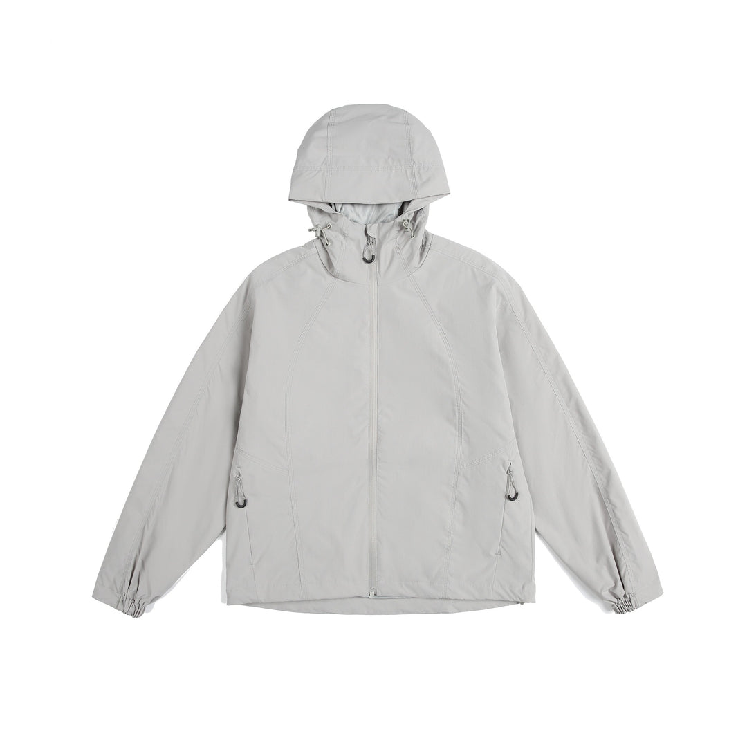 Damen leichte Windjacke mit Kapuze, verstellbarem Saum und wasserabweisender Funktion Drune