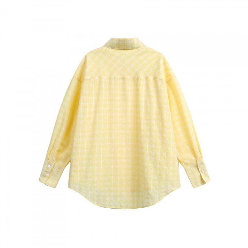 Damen Weites Oversize-Hemd aus leichter Baumwollmischung mit kariertem Muster Drune