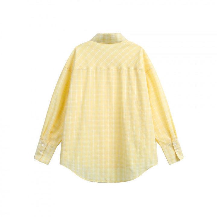 Damen Weites Oversize-Hemd aus leichter Baumwollmischung mit kariertem Muster Drune