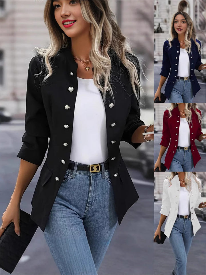Damen Blazer mit stylishen Druckknöpfen und eleganter Passform Drune