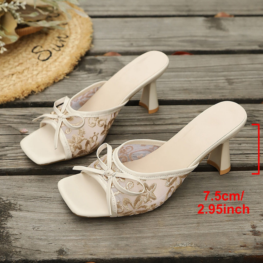 Damen Slip-On Sandalen mit elegantem Riemen und modischem Schleifen-Detail Drune