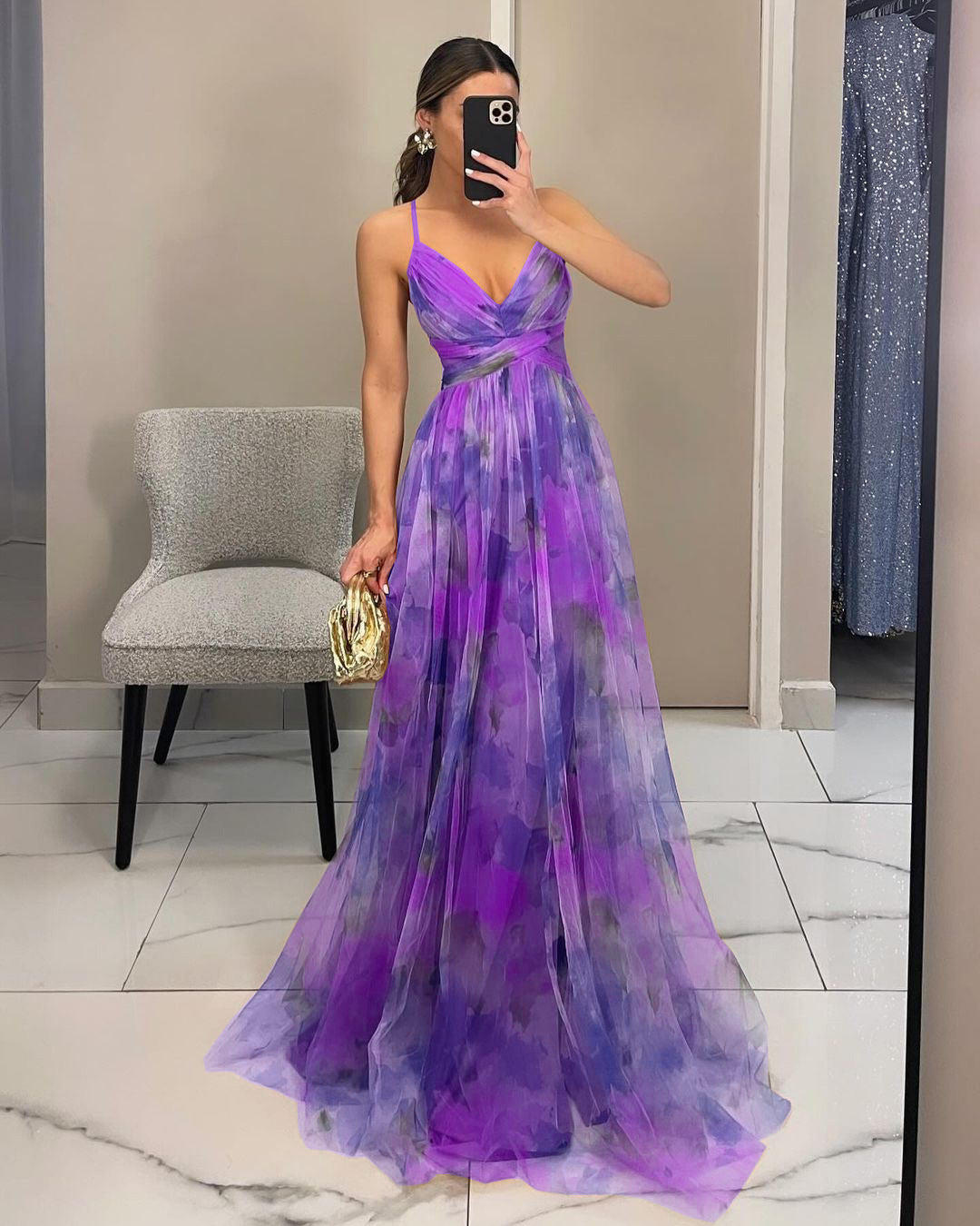 Maxikleid für Damen mit gedrehtem Frontdetail Drune