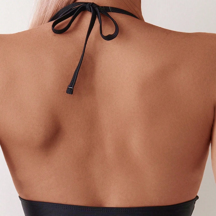Damen Einteiler mit transparenten Einsätzen und elegantem V-Ausschnitt Drune
