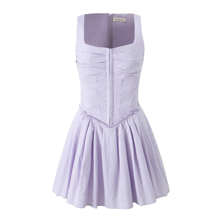 Damen elegantes Kleid mit A-Linien-Schnitt und edlen Rüschendetails Drune