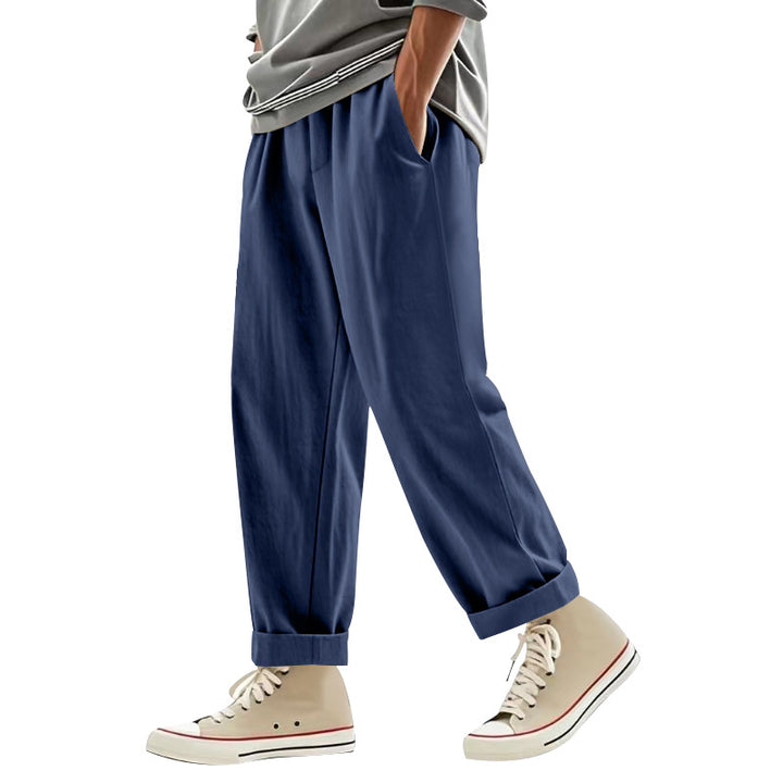 Herren lässige Freizeithose mit eleganten Falten und komfortablem Schnitt Drune
