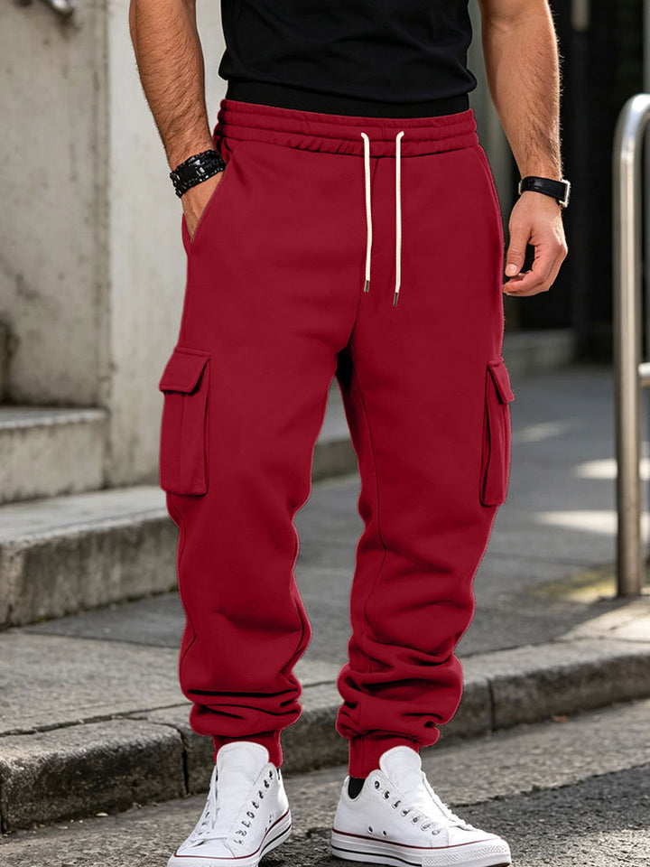 Herren Cargo-Jogginghose aus Baumwollfleece mit elastischem Bund und Beinbündchen Drune