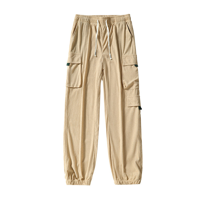 Herren Utility-Cargohose im Joggerstil aus strukturierter Baumwollmischung mit elastischem Bund & Mehrfachtaschen Drune