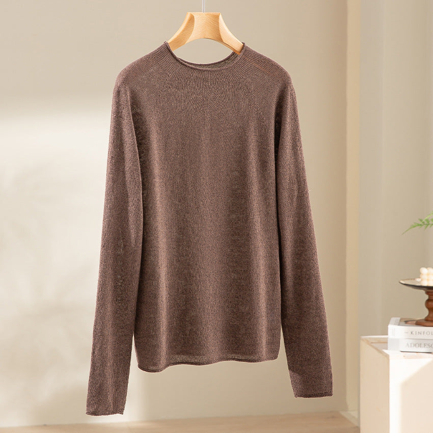 Damen Feiner leichtgewichtiger Rundhals-Feinstrickpullover mit Raglanärmeln Drune