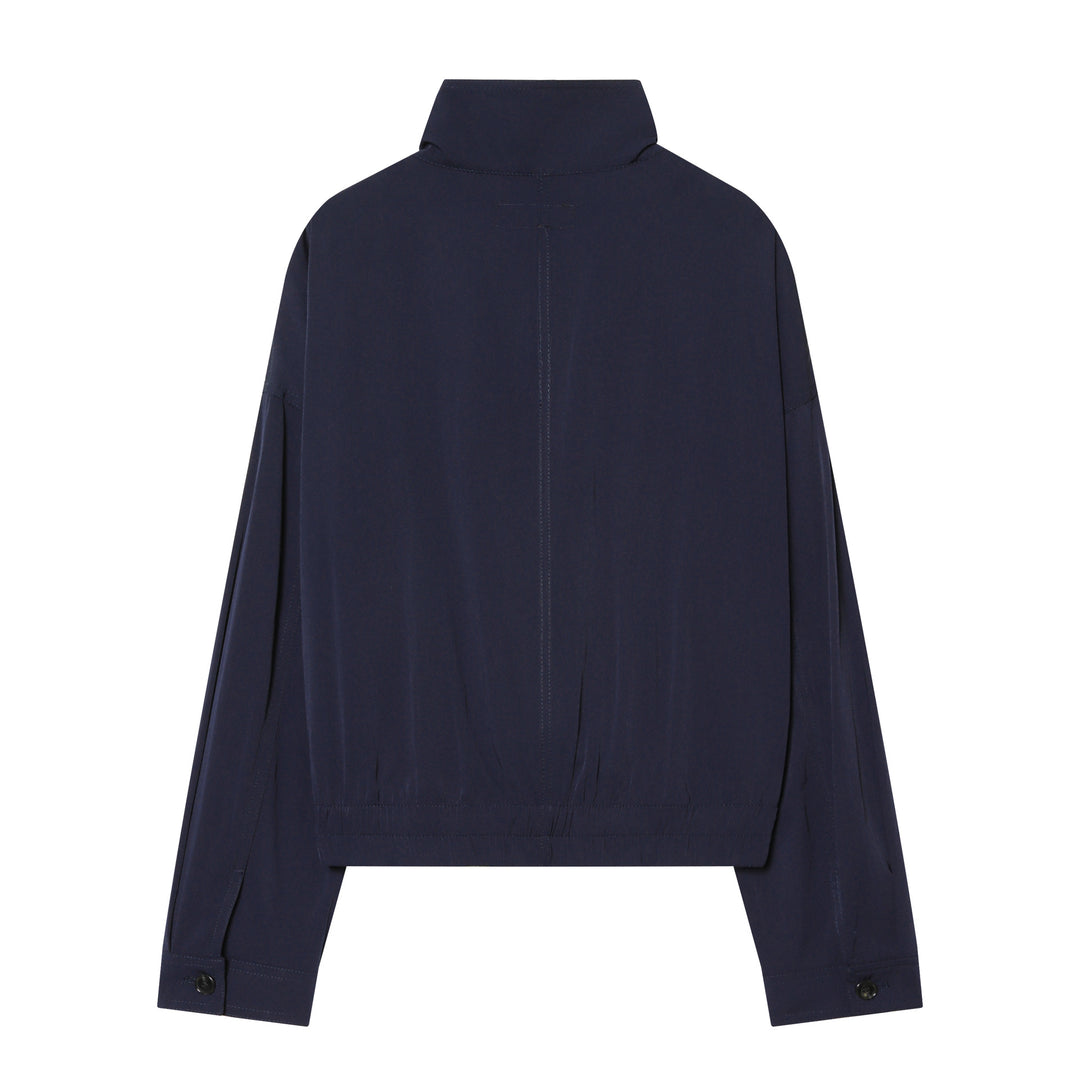 Damen nan kurze Utility-Blousonjacke mit Stehkragen, aufgesetzten Brustklappen, durchgehendem Reißverschluss und elastischem Saum Drune