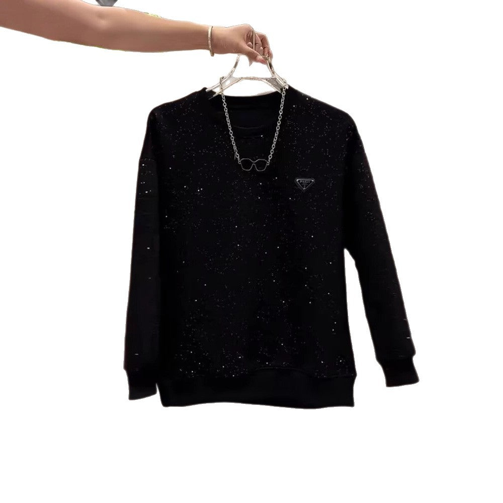 Damen Modischer Sweatshirt mit kreativem Sternen-Print Drune