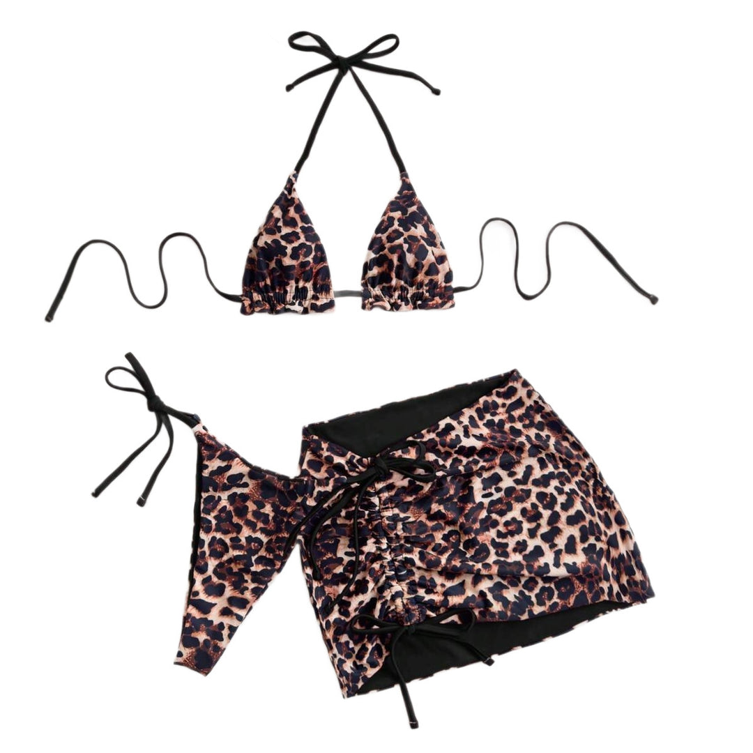 Damen Triangel-Bikini-Set mit rüschenfreien Details und Wickelrock Drune