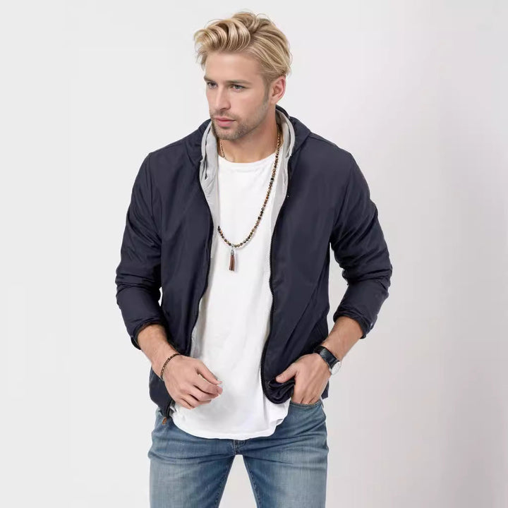 Herren leichte Übergangsjacke mit verstellbarer Kapuze Drune