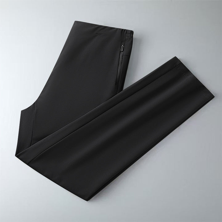 Damen Elegante Stretch-Hose mit Reißverschlusstasche und geradem Schnitt Drune