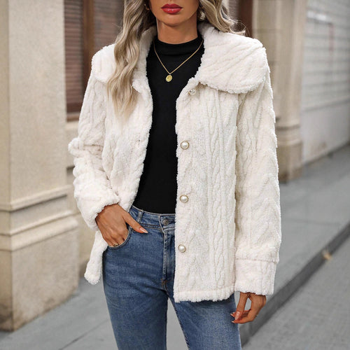 Damen kuschelige Cardigan-Jacke Drune