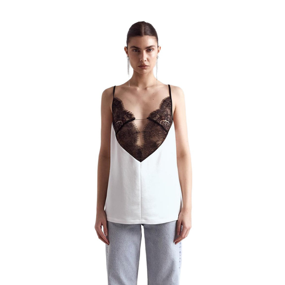 Damen elegante Bluse mit Spitze Drune
