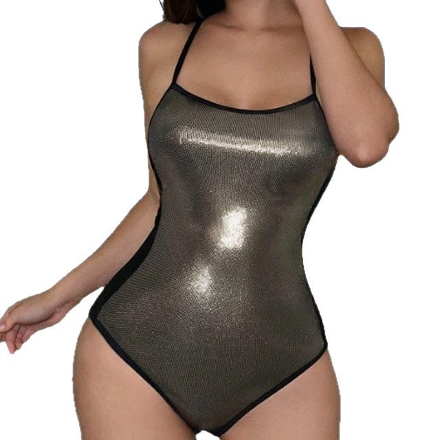 Damen Glamouröser Mesh-Badeanzug Drune