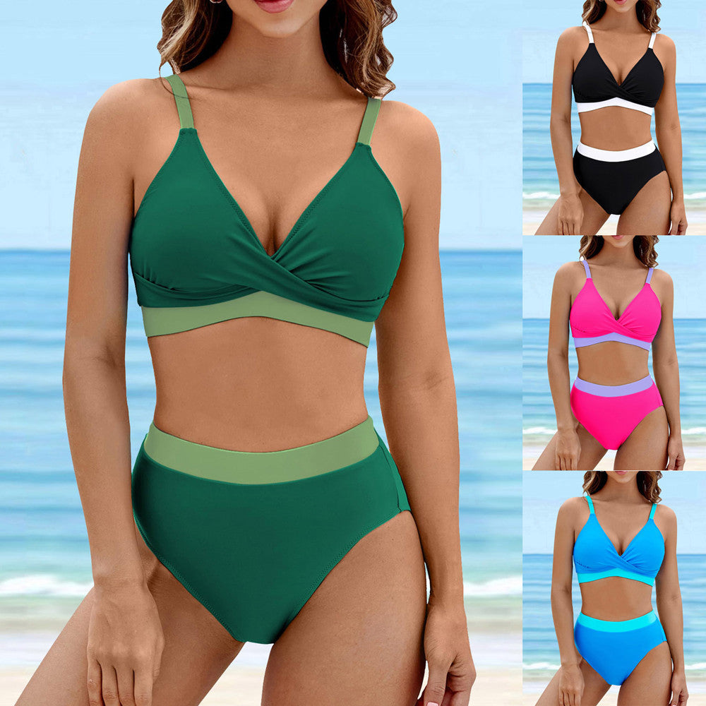 Damen Sportlicher Bikini mit modischem Wickeldesign Drune