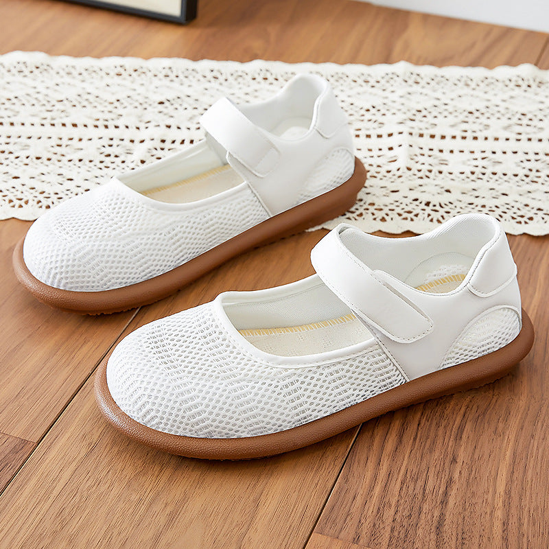 Damen Klettverschluss Atmungsaktive Mary Jane Schuhe Drune
