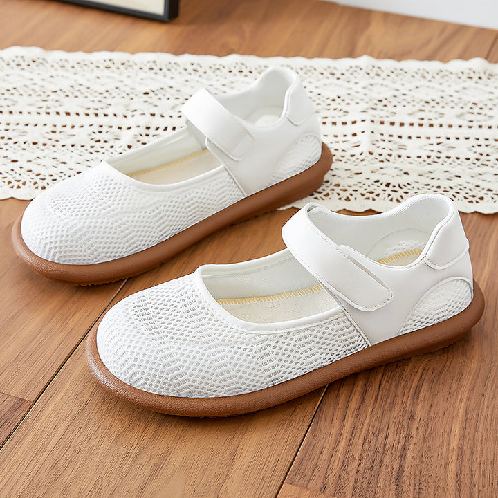 Damen Klettverschluss Atmungsaktive Mary Jane Schuhe Drune
