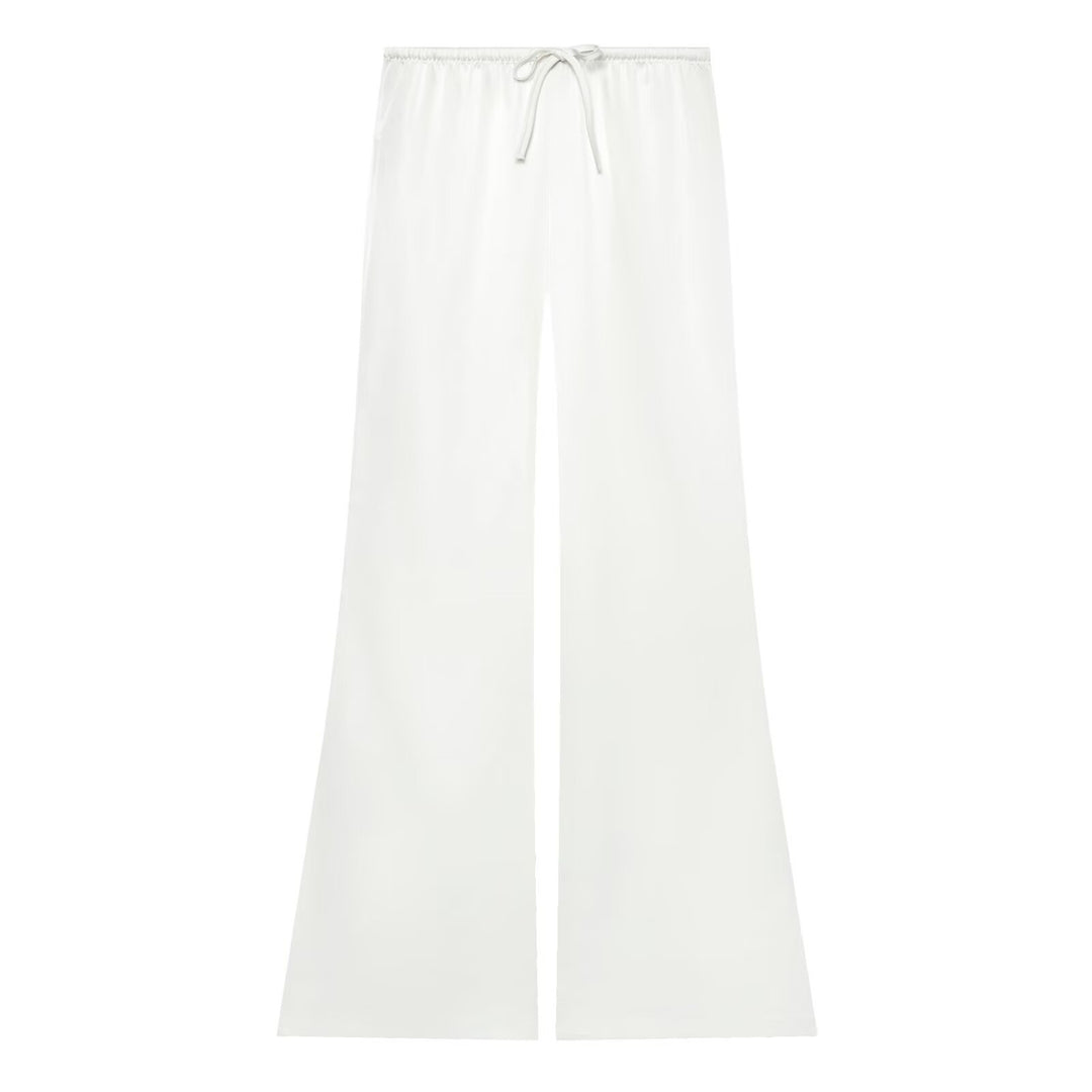 Damen Weite Satin-Hose mit elastischem Tunnelzugbund und Polka-Dot-Muster Drune