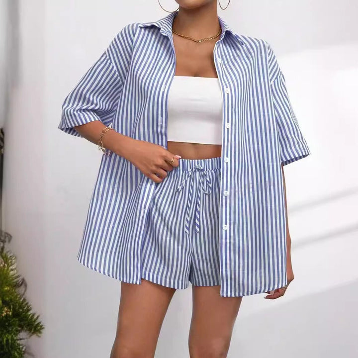 Damen lässiges Hemd und Shorts Set Drune