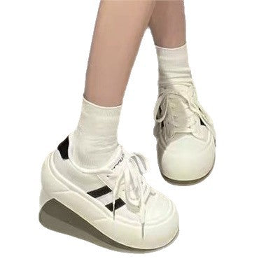 Damen modische Plattform Sneakers mit einzigartigem Schnürsystem Drune