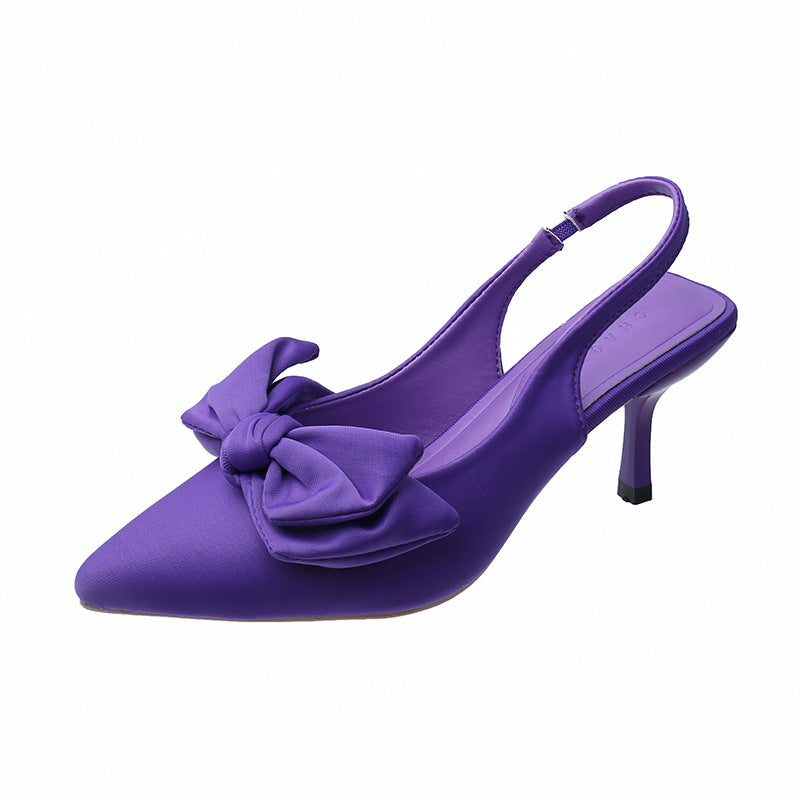 Damen elegante Slingback-Pumps mit modischem Schleifen-Detail und komfortablem Blockabsatz Drune