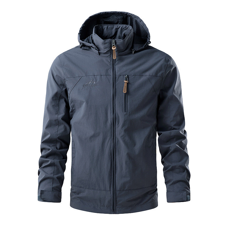 Herren Leichte Funktionsjacke mit abnehmbarer Kapuze Drune