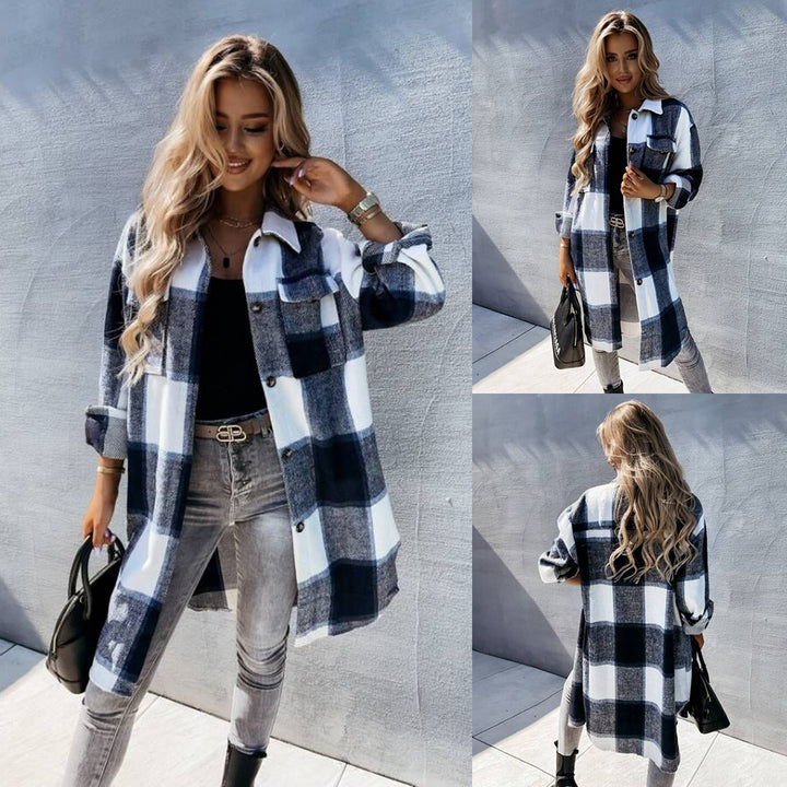 Damen Karierte Overshirt Drune