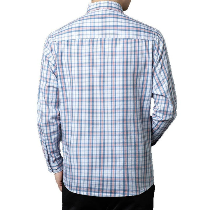 Herren Langarmhemd mit modernem Karo-Design und atmungsaktiver Struktur Drune