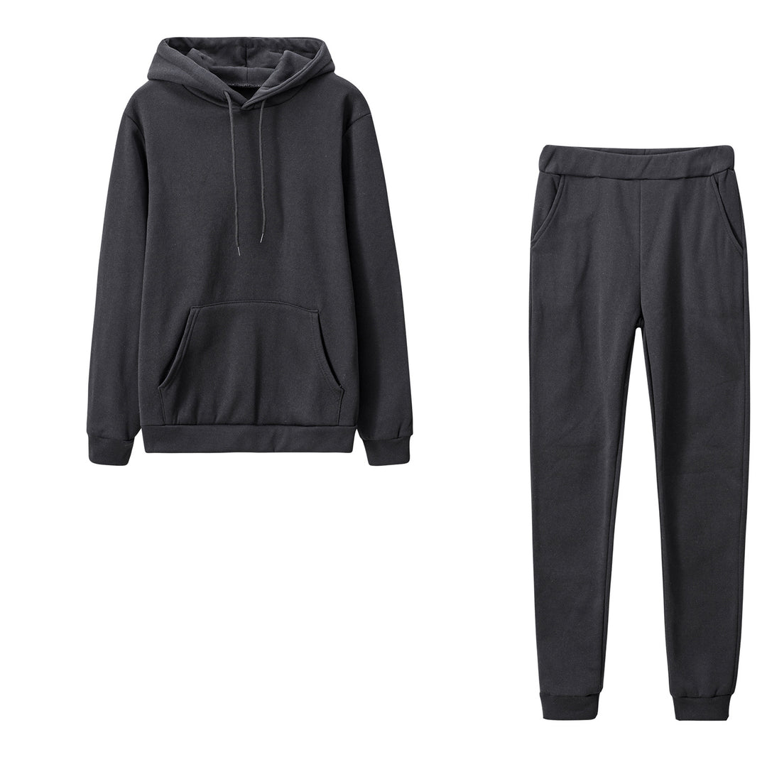 Damen nan Cozy-Loungewear-Set mit oversized Hoodie, Kängurutasche und schmaler Highwaist-Jogginghose Drune