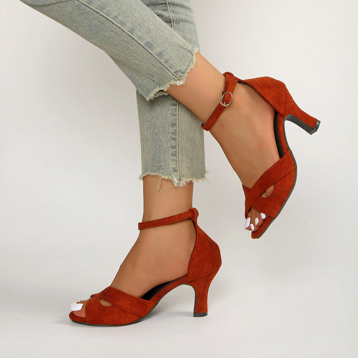 Damen elegante Sandalen mit geschlungenem Riemen und komfortablem Blockabsatz Drune