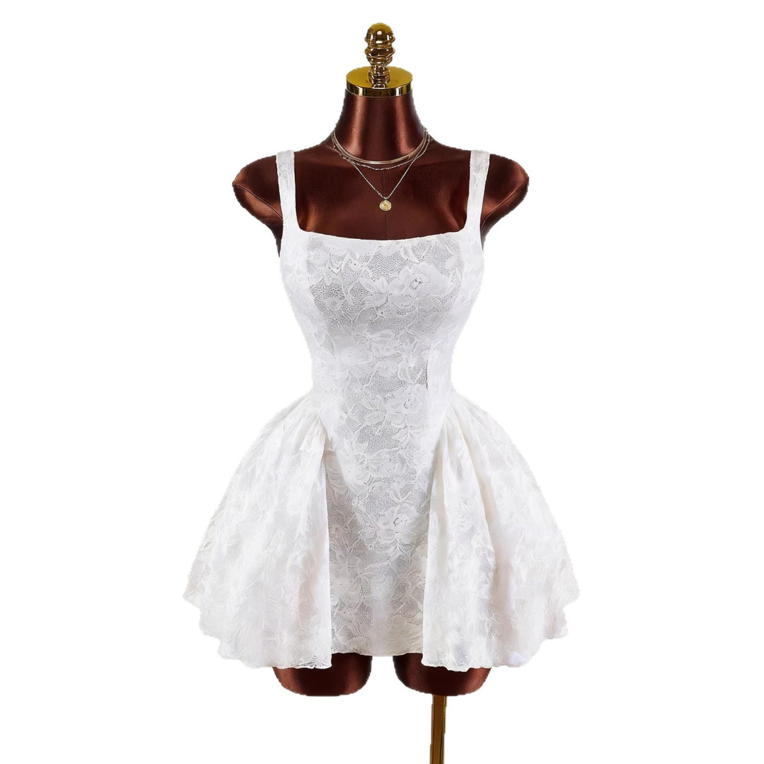 Damen nan tailliertes Spitzen-Cocktailkleid mit Korsett-Bustier und doppellagigem Schößchenrock Drune