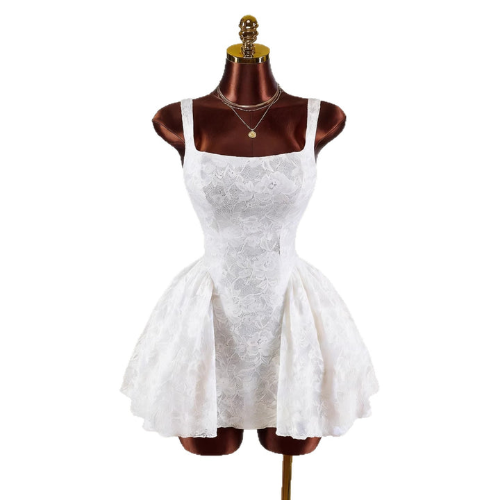 Damen nan tailliertes Spitzen-Cocktailkleid mit Korsett-Bustier und doppellagigem Schößchenrock Drune