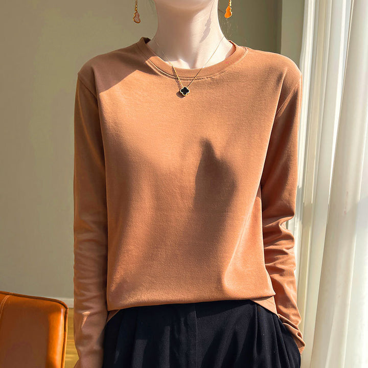 Damen Rundhals Langarmshirt Drune