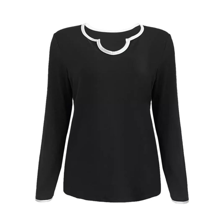 Damen Zweiteiliges Lounge-Set aus weichem Jersey mit V‑Ausschnitt, Langarm-Oberteil und weitem Palazzohosenbein Drune