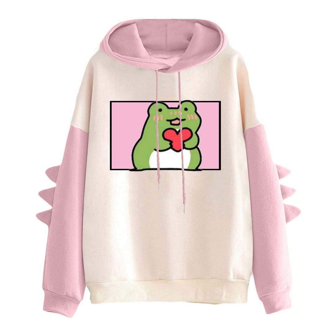 Damen Hoodie mit freundlichem Froschdesign Drune